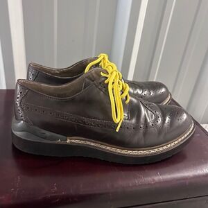 Steve Madden Cachettt Mens Brown Leather Wingtip Oxford Wedge Shoes Size 13